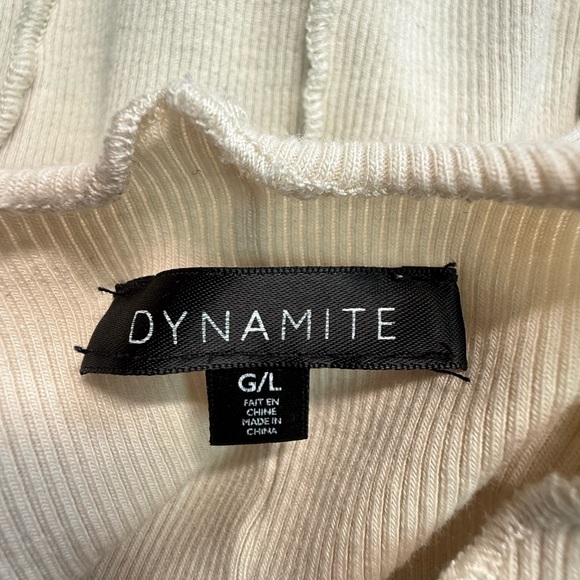 Dynamite Cream Ribbed Knit Top Size L - Picture 2 of 7
